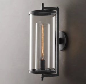 Devaux Grand Round Sconce | Luxury Brass & Crystal Wall Light