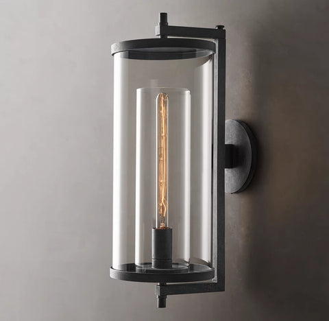 Devaux Grand Round Sconce | Luxury Brass & Crystal Wall Light