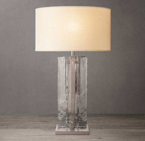 Lattice Clear Glass Table Lamp