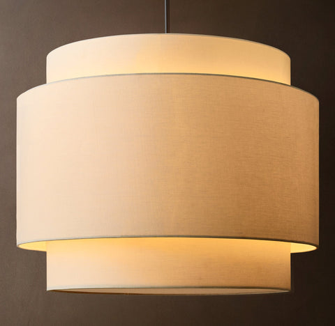 Échelon Pendant – Luxury Linen-Wrapped LED Ceiling Light