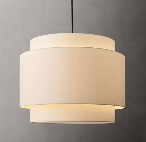 Échelon Pendant – Luxury Linen-Wrapped LED Ceiling Light