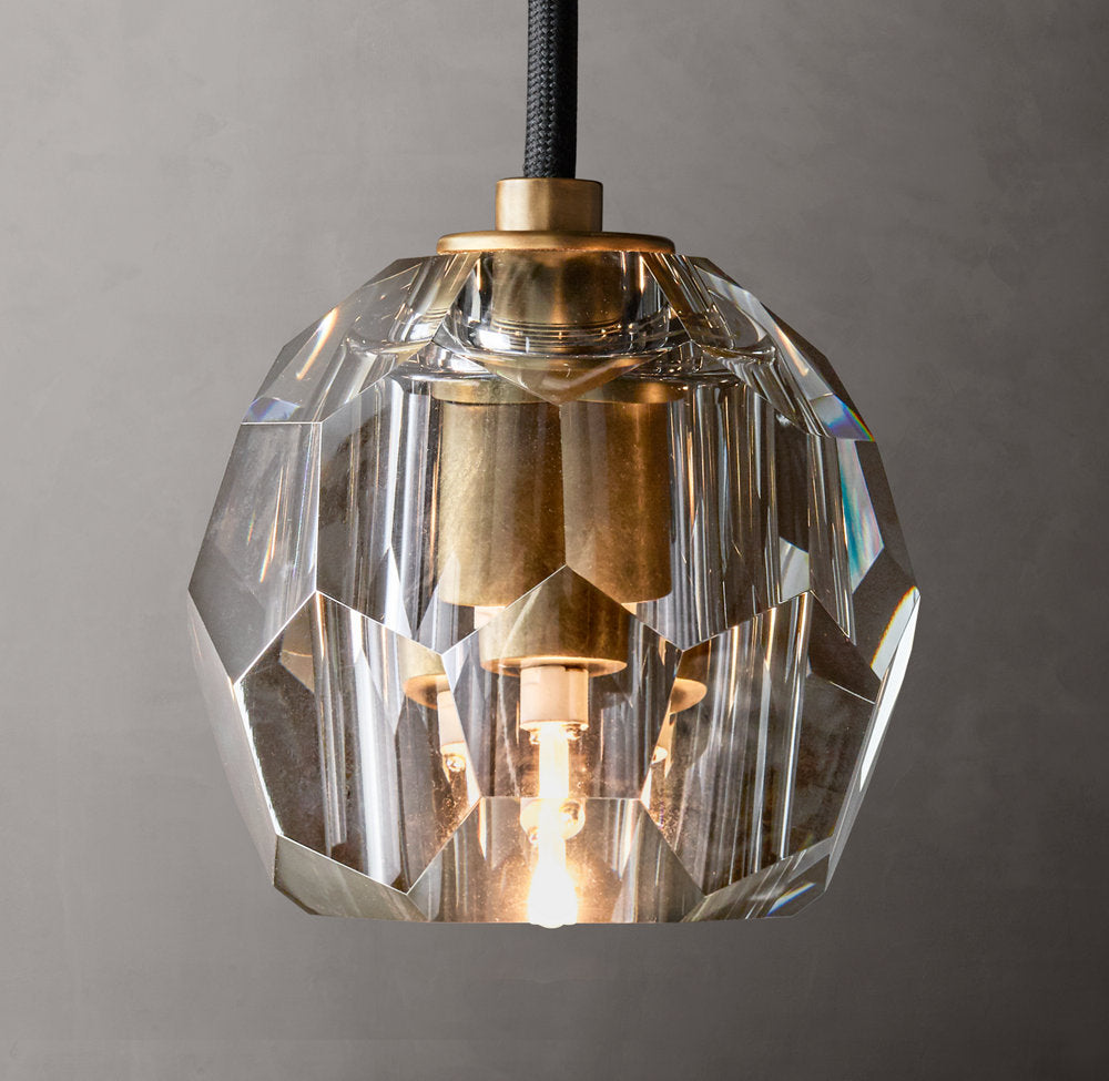 Boule De Cristal Smoke Glass Pendant – Brass Lighting 20W