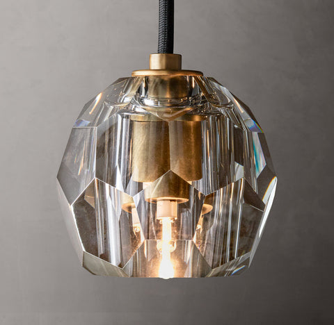 Boule De Cristal Smoke Glass Pendant – Brass Lighting 20W