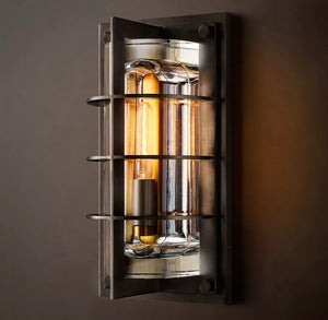 Vicomte Outdoor Sconce | Handcrafted Brass & K9 Glass