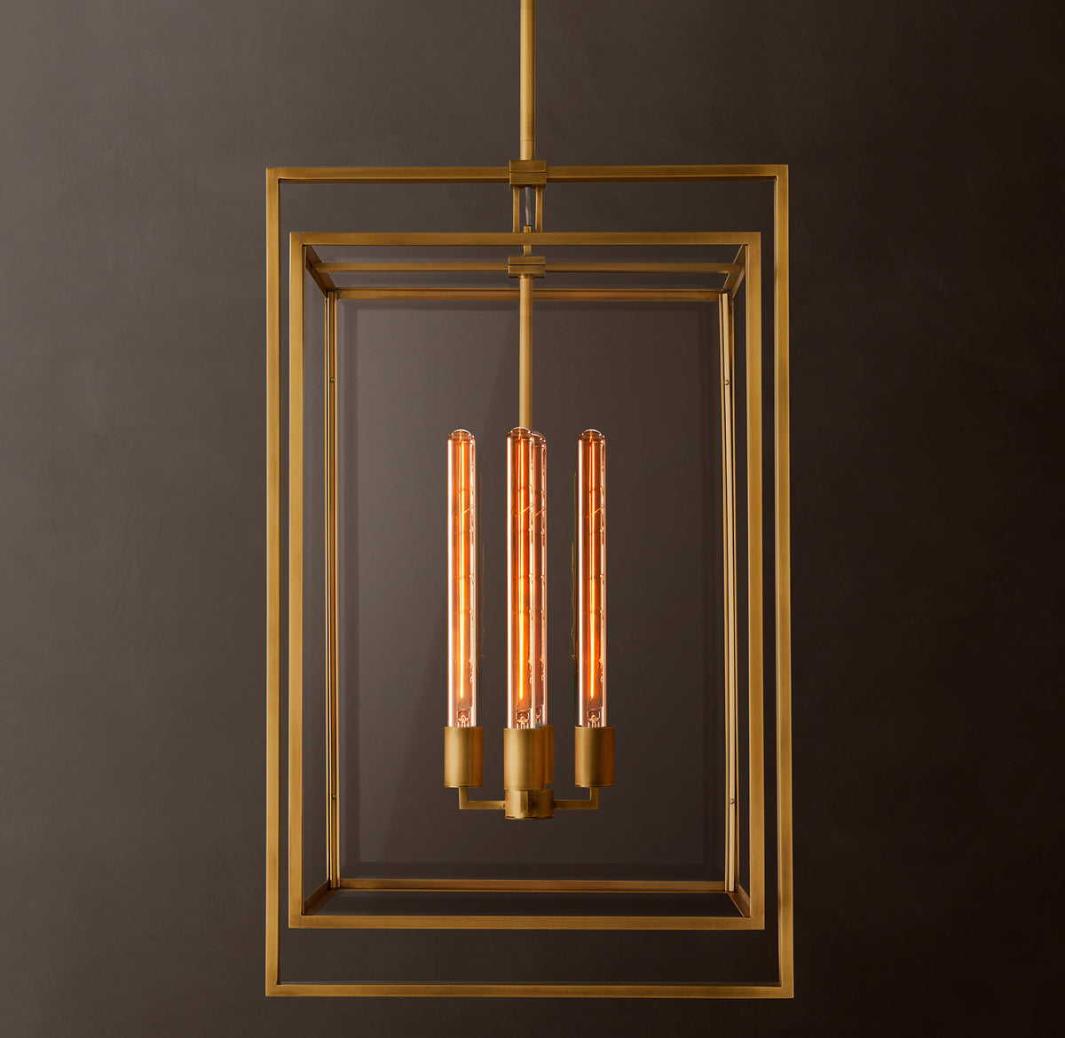 Beckman Pendant 34" Modern Steel Glass Chandelier