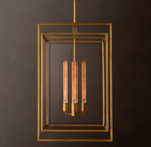 Beckman Pendant 34" Modern Steel Glass Chandelier