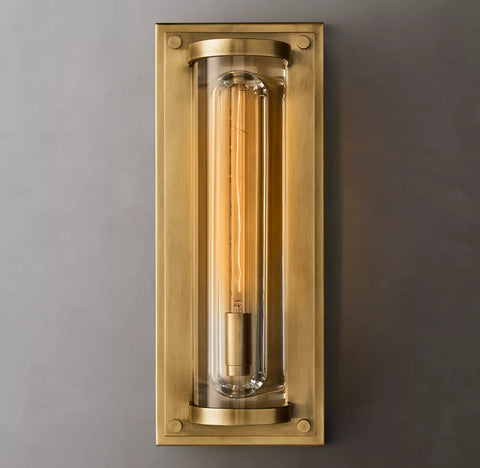 Savile Grand Round Sconce | Luxury Crystal & Brass LED Wall Light