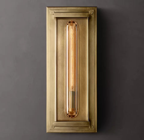 Savile Grand Rectangular Sconce | Luxury Crystal & Brass Wall Light