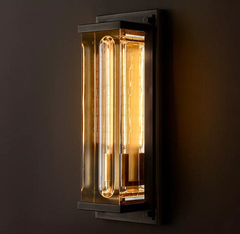 Savile Grand Rectangular Sconce | Luxury Crystal & Brass Wall Light