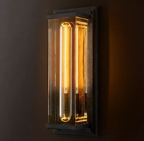 Savile Grand Rectangular Sconce | Luxury Crystal & Brass Wall Light