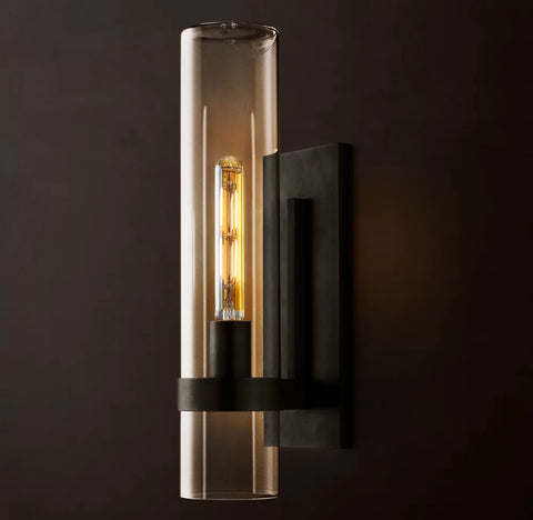 Ravelle Grand Outdoor Sconce | Large Brass & Glass Wall Light