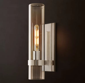 Ravelle Grand Outdoor Sconce | Large Brass & Glass Wall Light