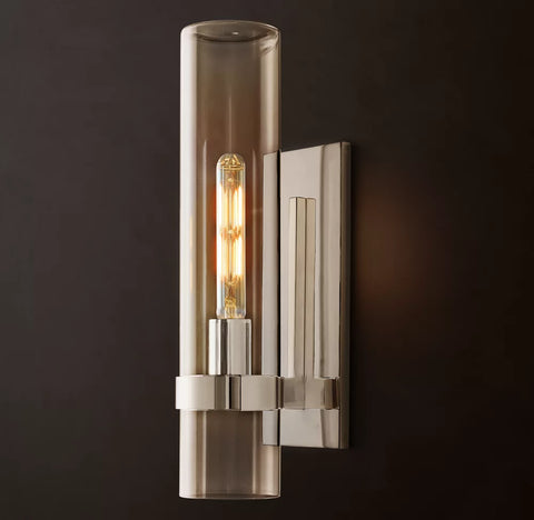 Ravelle Grand Outdoor Sconce | Large Brass & Glass Wall Light