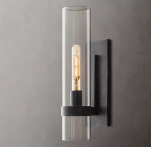 Ravelle Grand Outdoor Sconce | Large Brass & Glass Wall Light