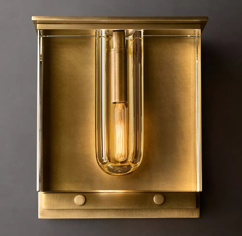 Savile Cube Sconce | Luxury Crystal & Brass Wall Light