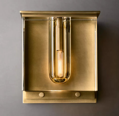 Savile Cube Sconce | Luxury Crystal & Brass Wall Light