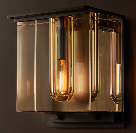 Savile Cube Sconce | Luxury Crystal & Brass Wall Light