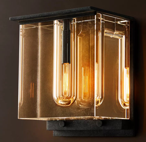 Savile Cube Sconce | Luxury Crystal & Brass Wall Light