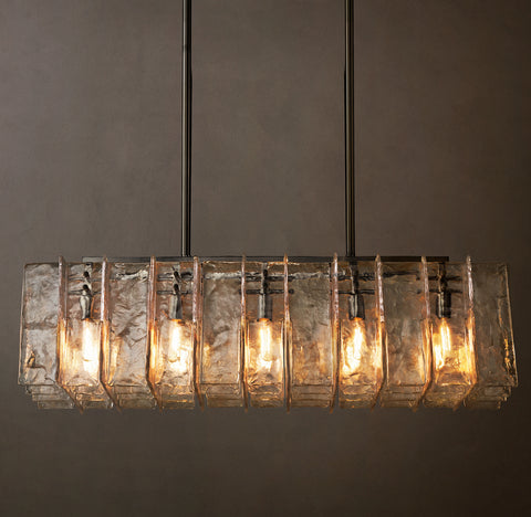 LatticeClear Glass 49" Rectangular Chandelier | CIRC