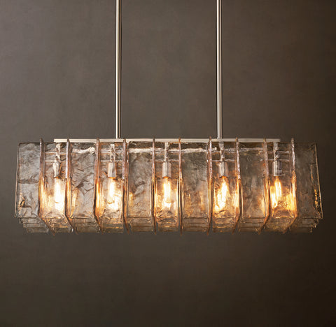 LatticeClear Glass 49" Rectangular Chandelier | CIRC
