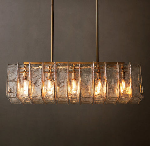 LatticeClear Glass 49" Rectangular Chandelier | CIRC