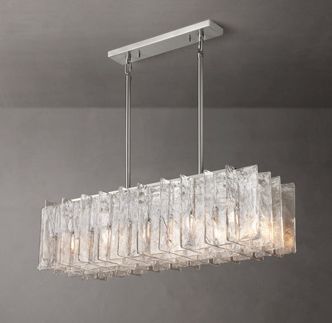 LatticeClear Glass 49" Rectangular Chandelier | CIRC