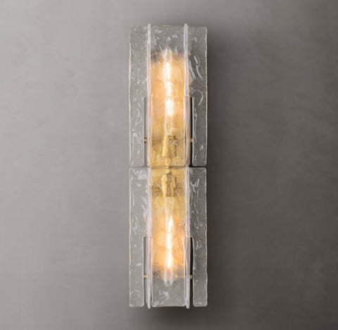 Lattice Clear Glass Sconce 30"