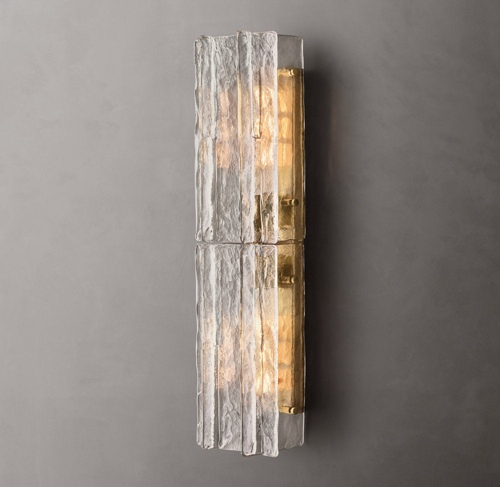 Lattice Clear Glass Sconce 30"