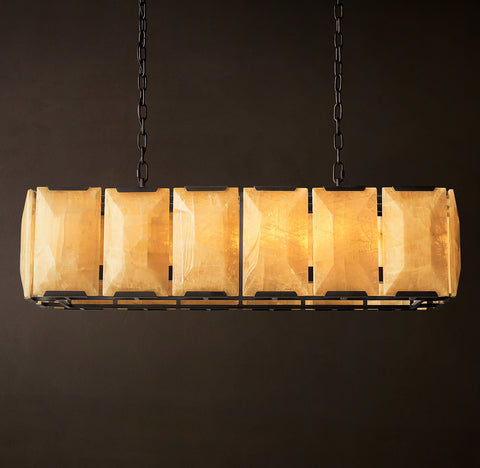 Harlow Calcite Rectangular Chandelier 42"