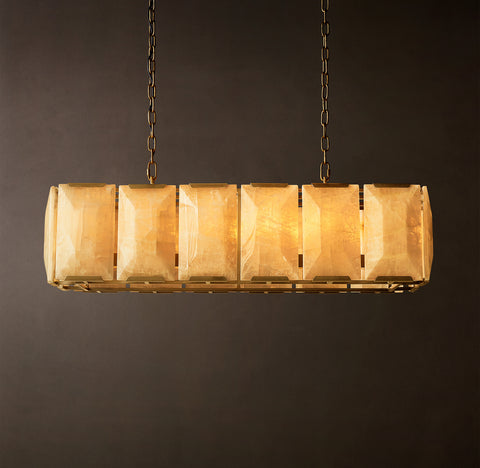 Harlow Calcite Rectangular Chandelier 42"