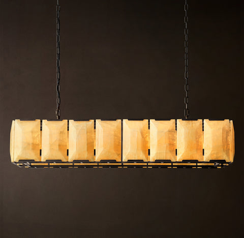 Harlow Calcite Rectangular Chandelier 54"