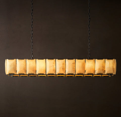 Harlow Calcite Rectangular Chandelier 74"