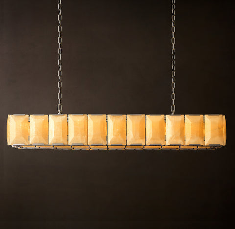 Harlow Calcite Rectangular Chandelier 74"