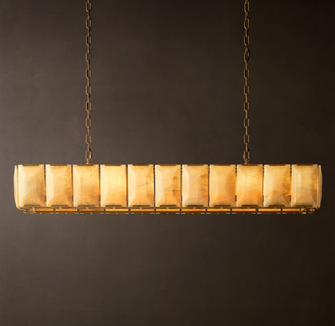Harlow Calcite Rectangular Chandelier 74"