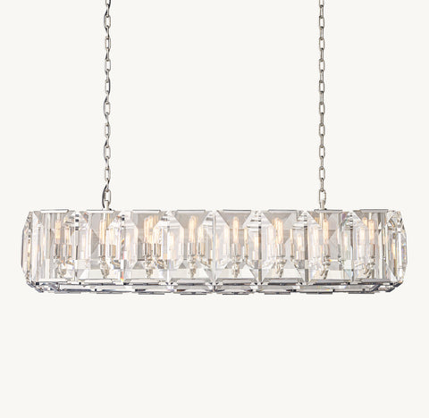 Harlow Crystal Rectangular Chandelier 54" – Iron LED