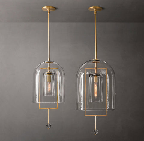 Fulcrum Pendant – Hand-Blown Glass & Brass