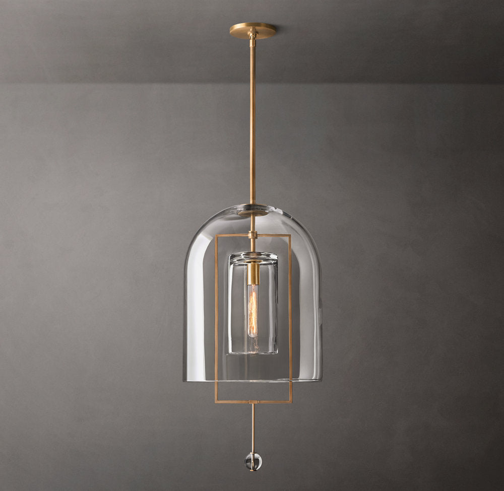 Fulcrum Pendant – Hand-Blown Glass & Brass