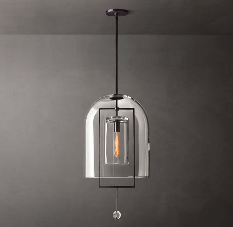 Fulcrum Pendant – Hand-Blown Glass & Brass