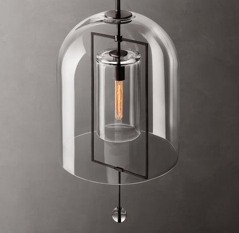 Fulcrum Pendant – Hand-Blown Glass & Brass