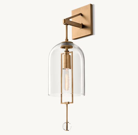Fulcrum Sconce | Luxury Hand-Blown Glass & Brass Wall Light Indoor & Outdoor