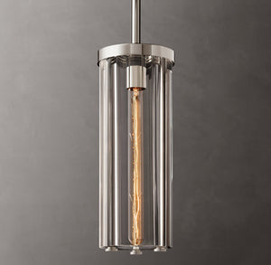 Savile Cylindrical Pendant – Brass & K9 Crystal