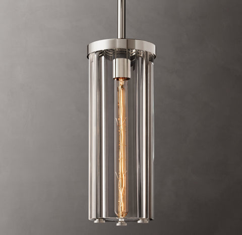 Savile Cylindrical Pendant – Brass & K9 Crystal