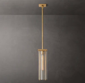 Savile Square Pendant – Brass & K9 Crystal