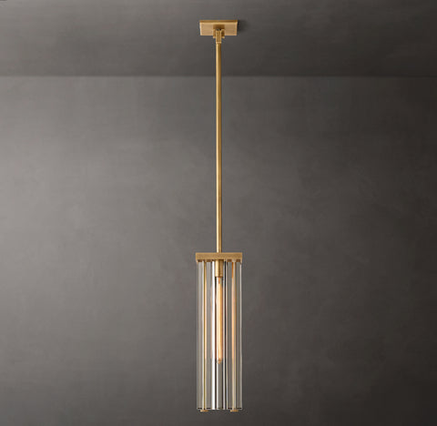 Savile Square Pendant – Brass & K9 Crystal