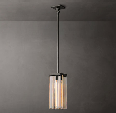 Savile Square Pendant – Brass & K9 Crystal