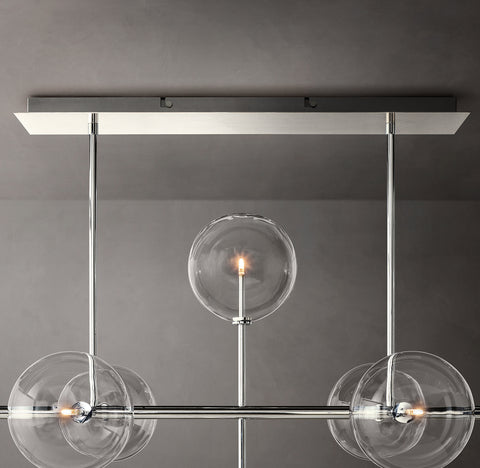 Glass Globe Mobile Linear Chandelier  | Handcrafted Borosilicate Glass | CIRC