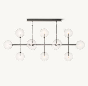 Glass Globe Mobile Linear Chandelier  | Handcrafted Borosilicate Glass | CIRC