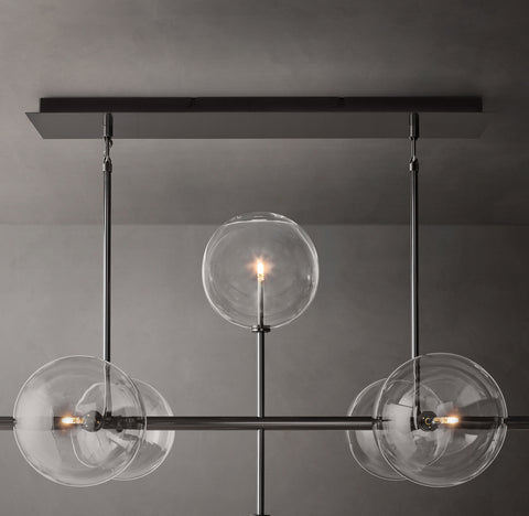 Glass Globe Mobile Linear Chandelier  | Handcrafted Borosilicate Glass | CIRC