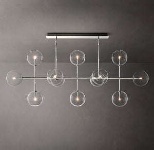 Glass Globe Mobile Linear Chandelier  | Handcrafted Borosilicate Glass | CIRC