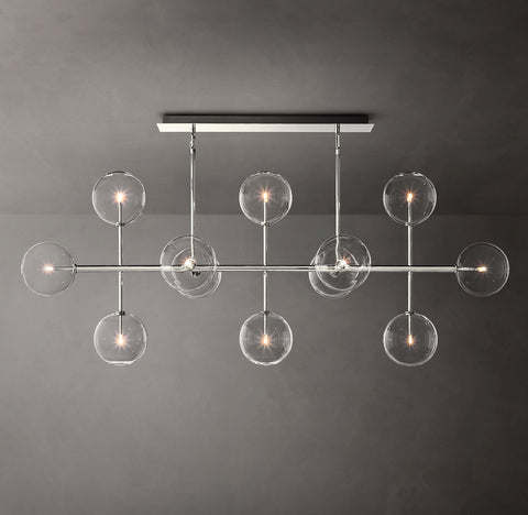 Glass Globe Mobile Linear Chandelier  | Handcrafted Borosilicate Glass | CIRC